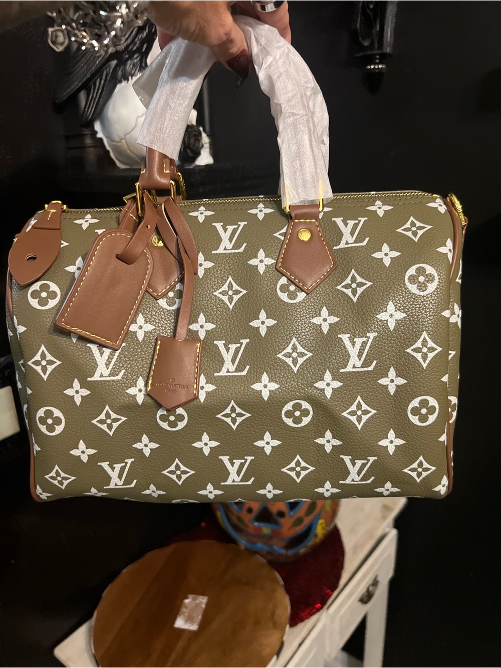 Elegant Fashion Green Monogram Satchel(30) with Pouch - NWOT - Picture 10 of 17